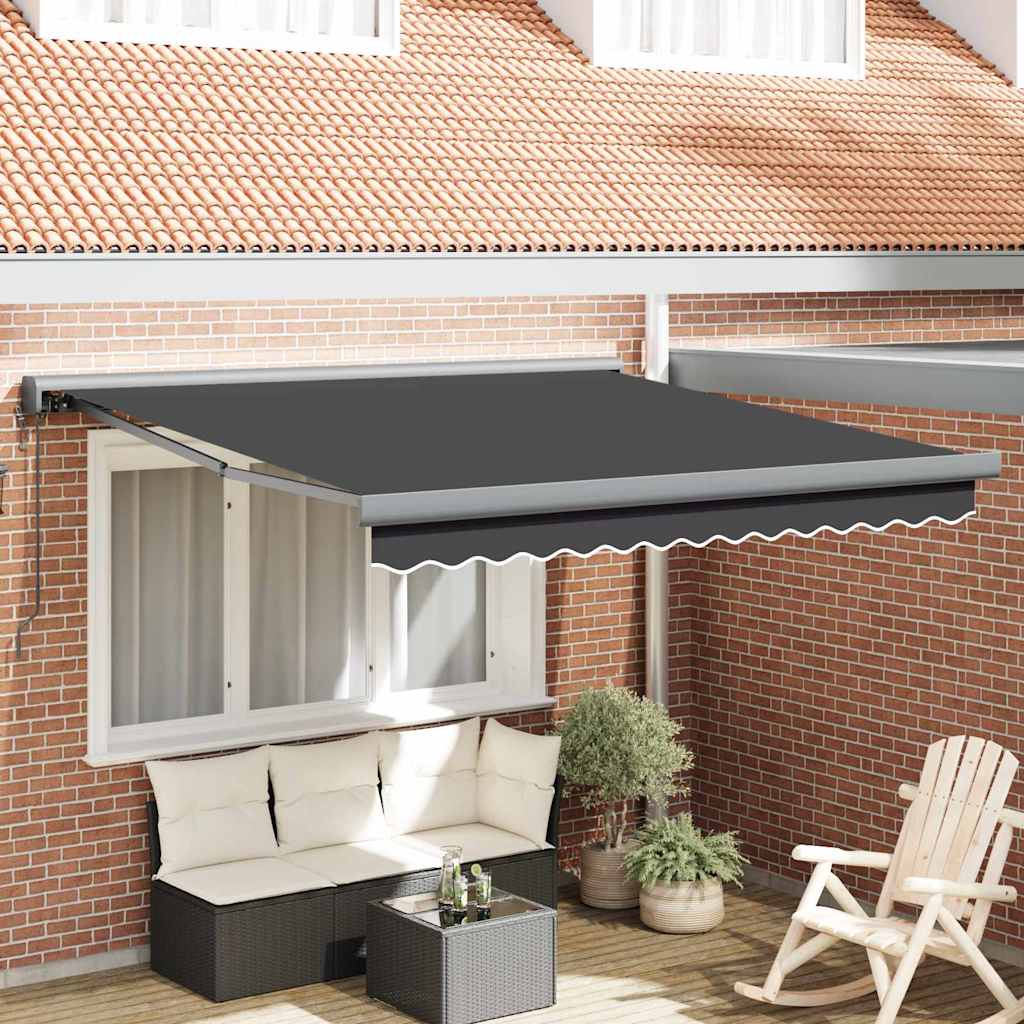 Toldo Retráctil Aluminio Y Tela Gris 3X2,5 M