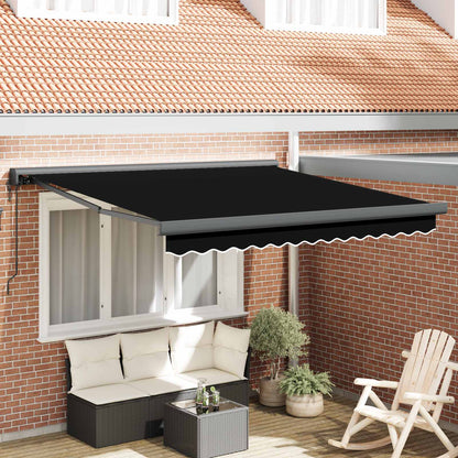 Toldo Retráctil Aluminio Y Tela Gris 3X2,5 M