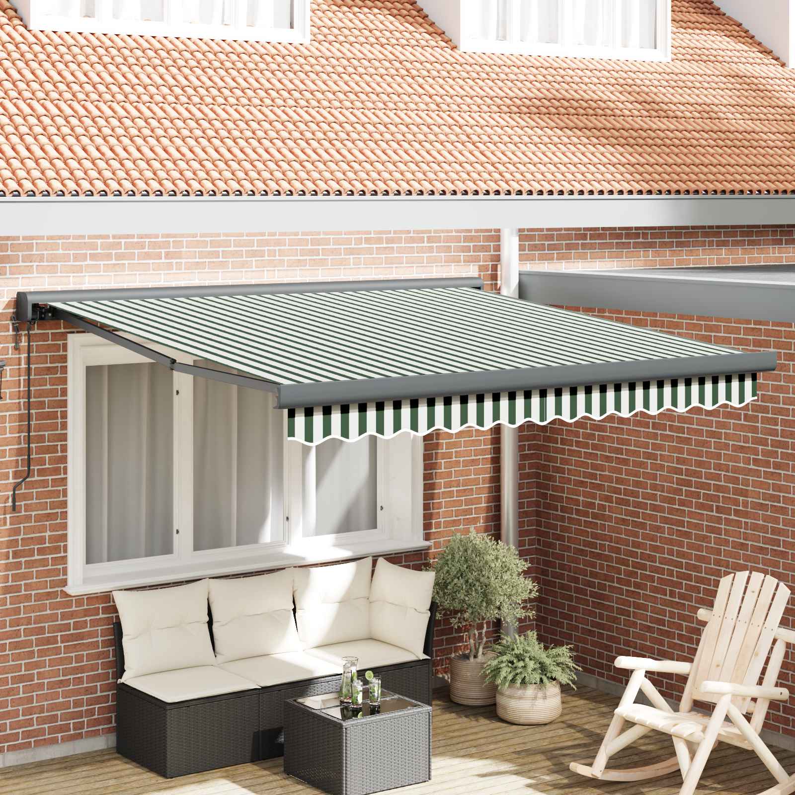 Toldo Retráctil Aluminio Y Tela Gris 3X2,5 M