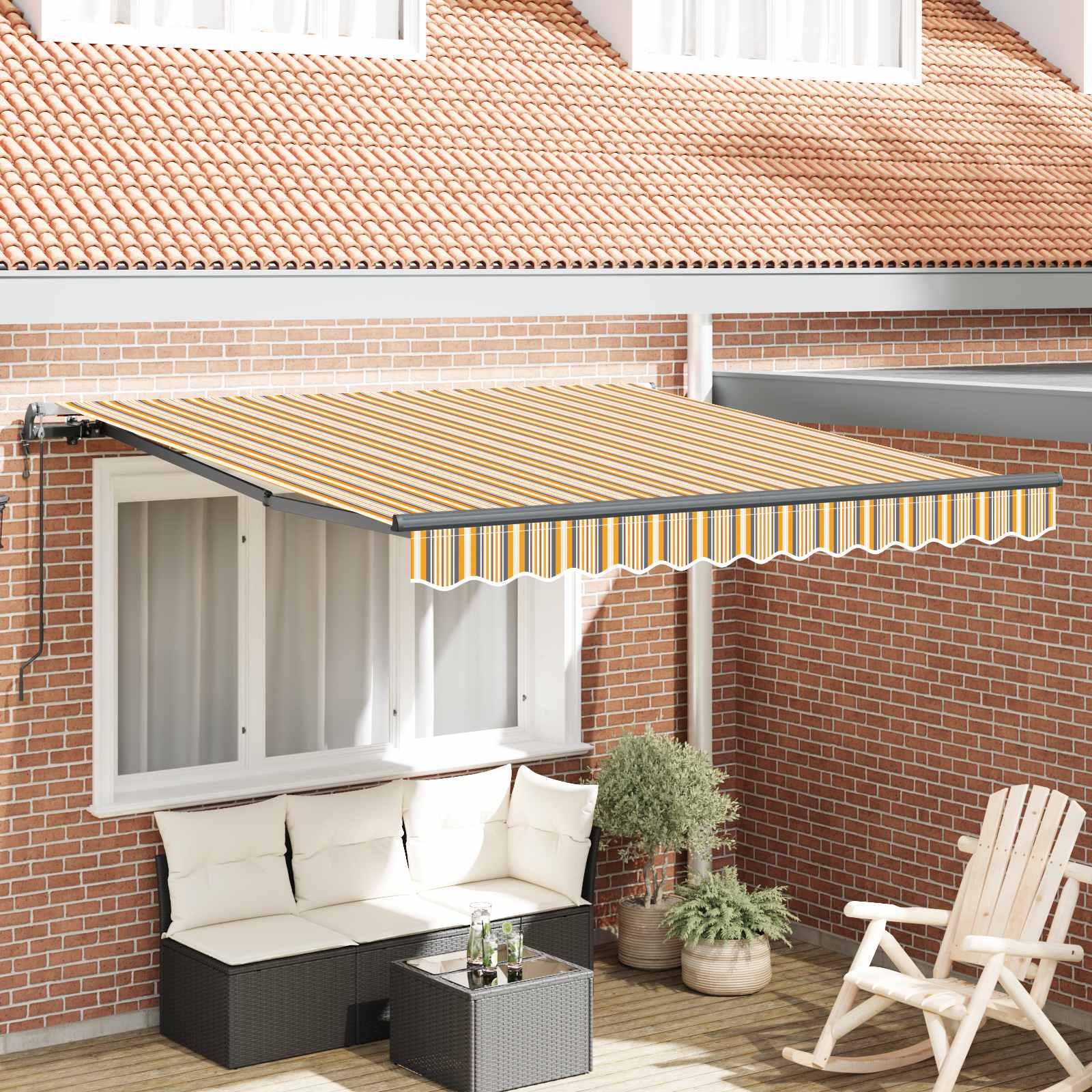 Toldo Retráctil Automático Gris