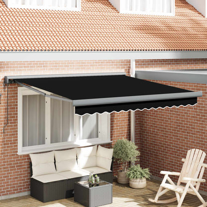 Toldo Retráctil Aluminio Y Tela Gris 3X2,5 M