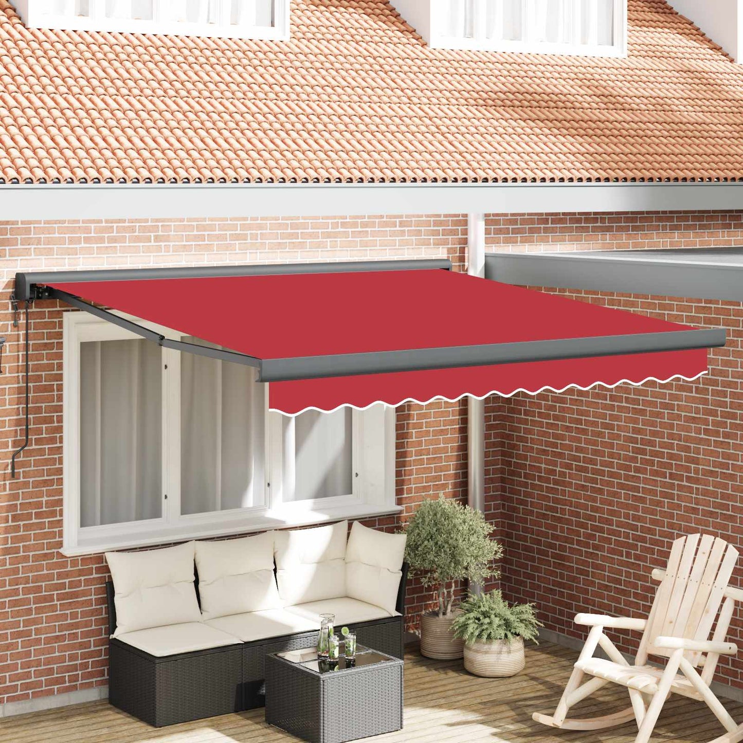 Toldo Retráctil Aluminio Y Tela Gris 3X2,5 M