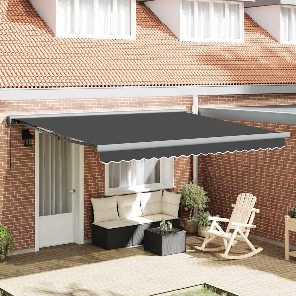 Toldo Retráctil Aluminio Y Tela Gris 3X2,5 M