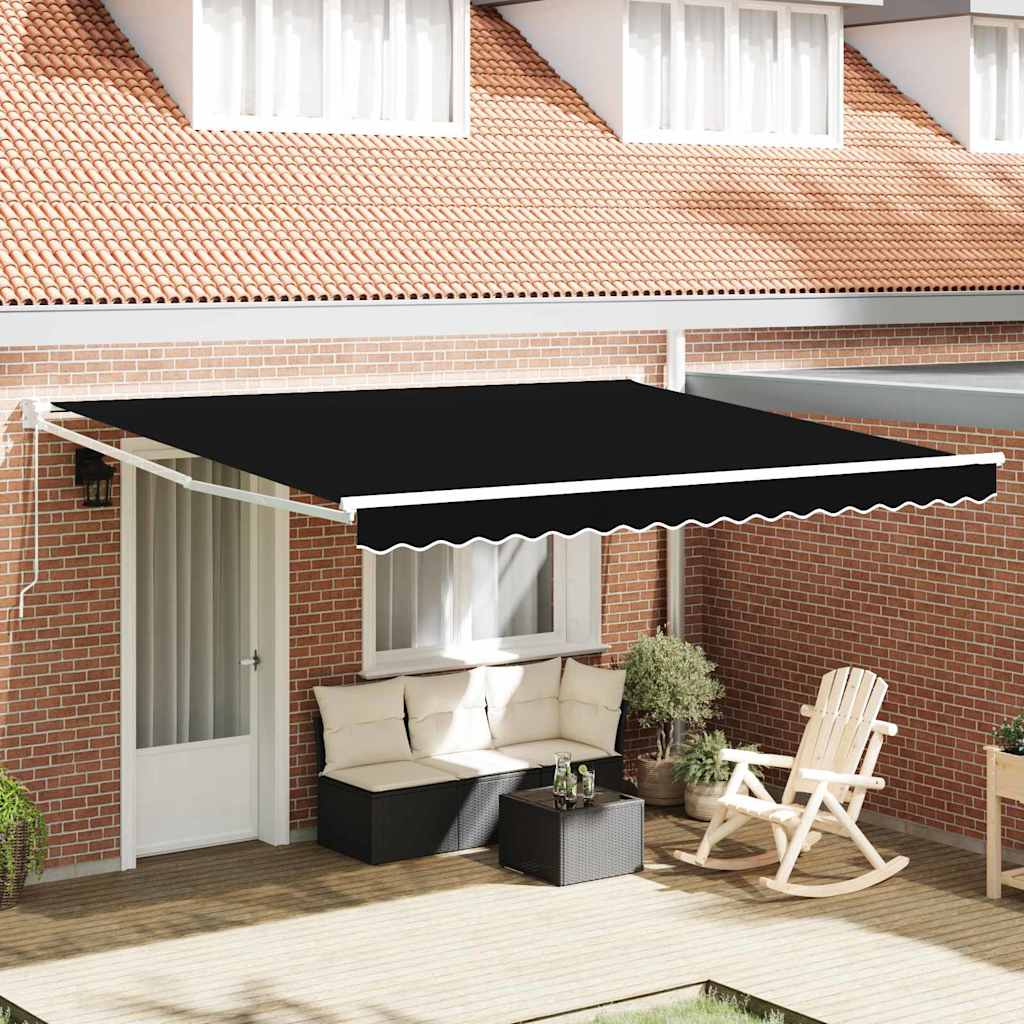 Toldo Retráctil Aluminio Y Tela Gris Antracita