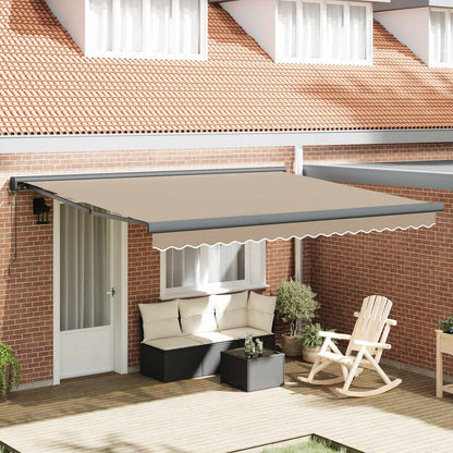Toldo Retráctil Aluminio Y Tela Gris 3X2,5 M