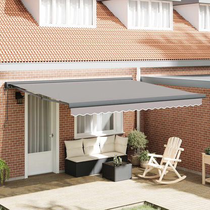 Toldo Retráctil Aluminio Y Tela Gris 3X2,5 M
