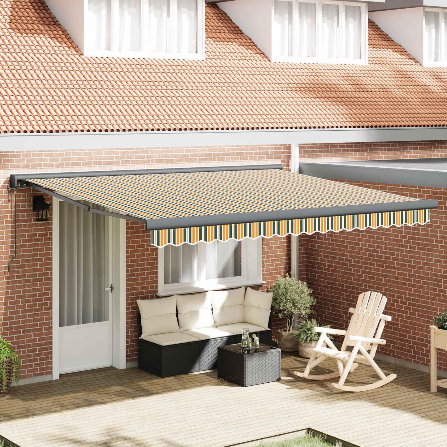 Toldo Retráctil Aluminio Y Tela Gris 3X2,5 M