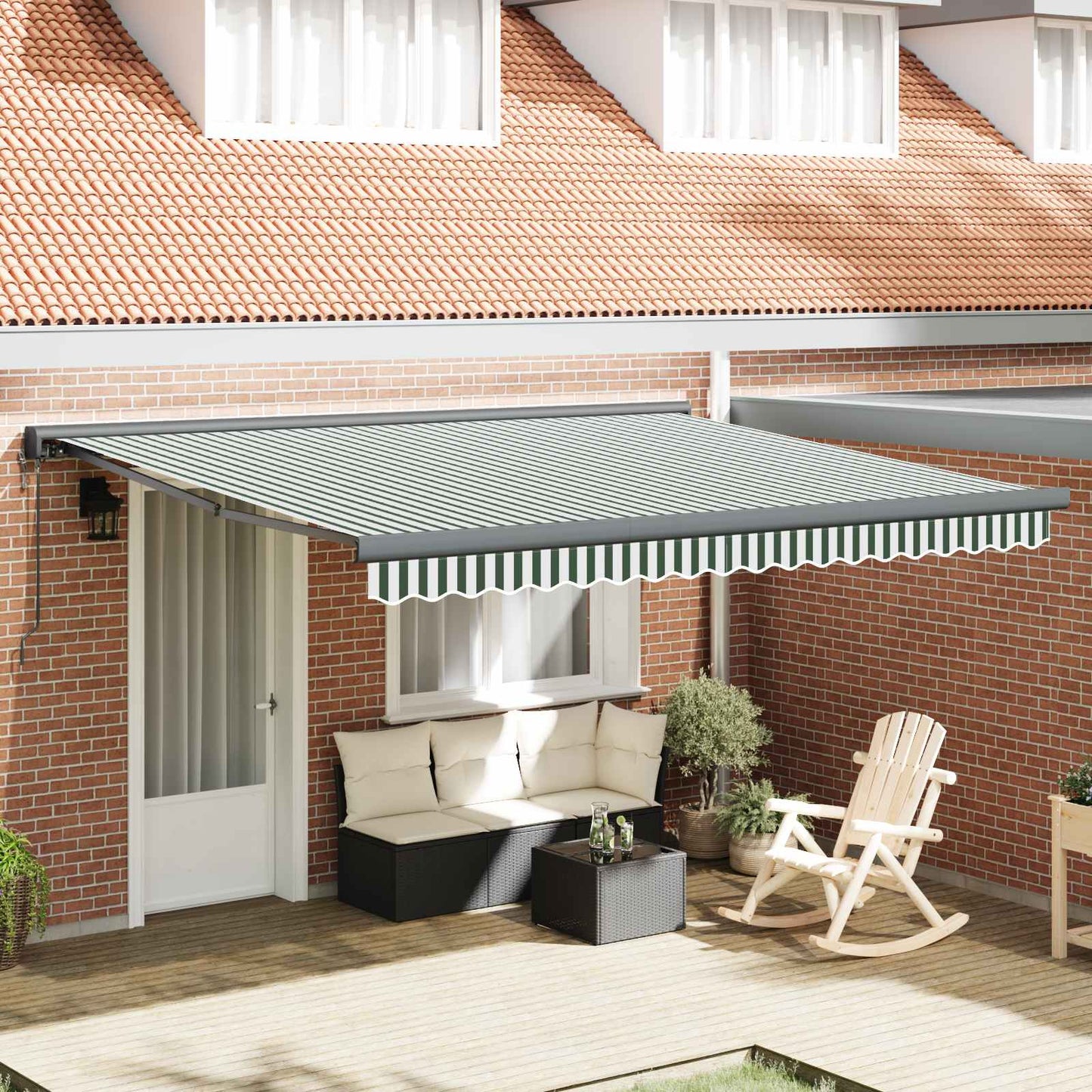 Toldo Retráctil Aluminio Y Tela Gris 3X2,5 M