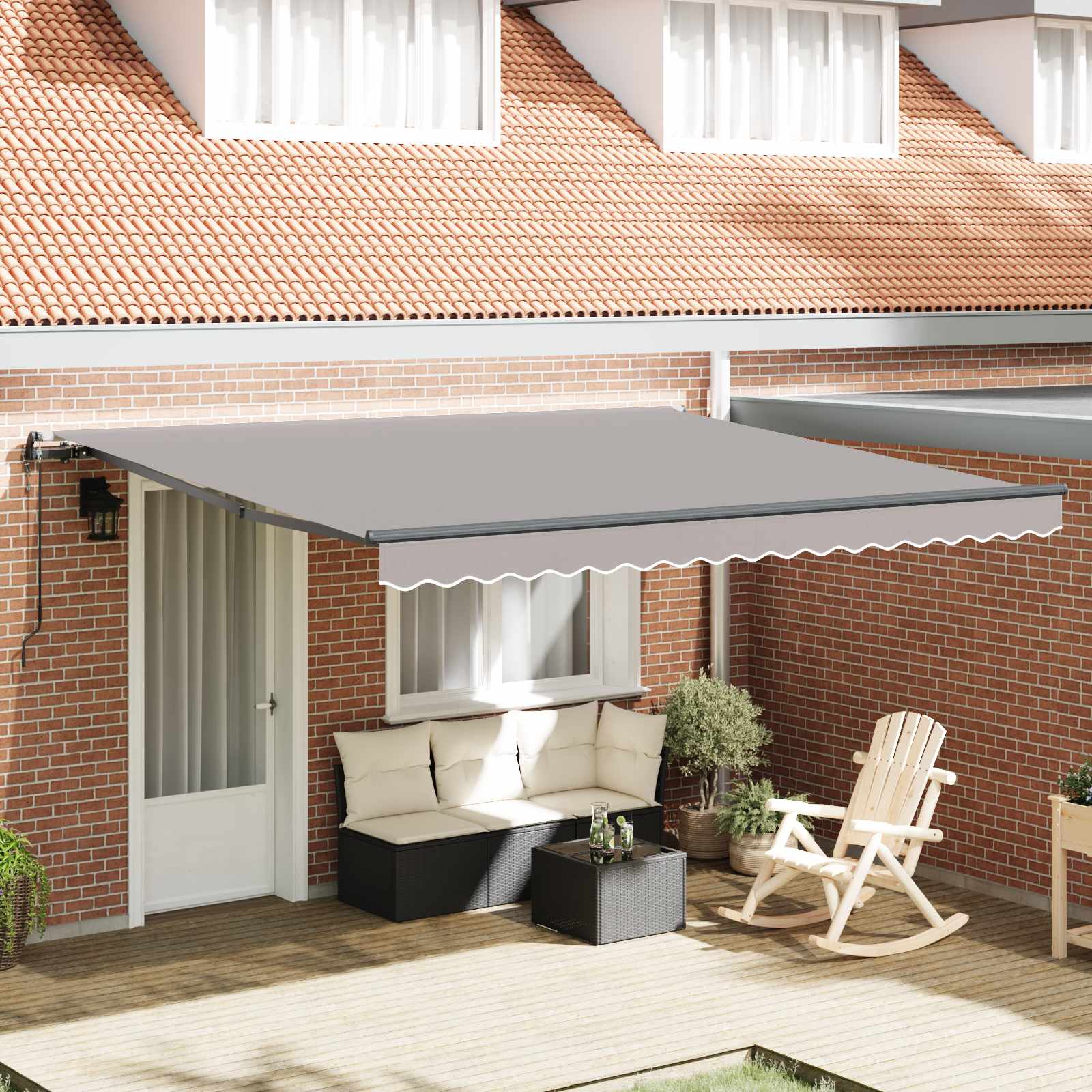 Toldo Retráctil Automático Gris