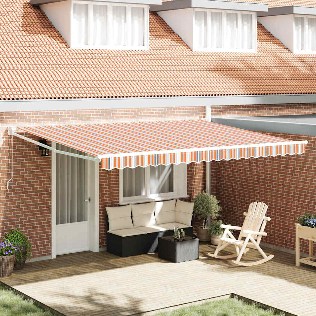 Toldo Retráctil Aluminio Y Tela Gris Antracita