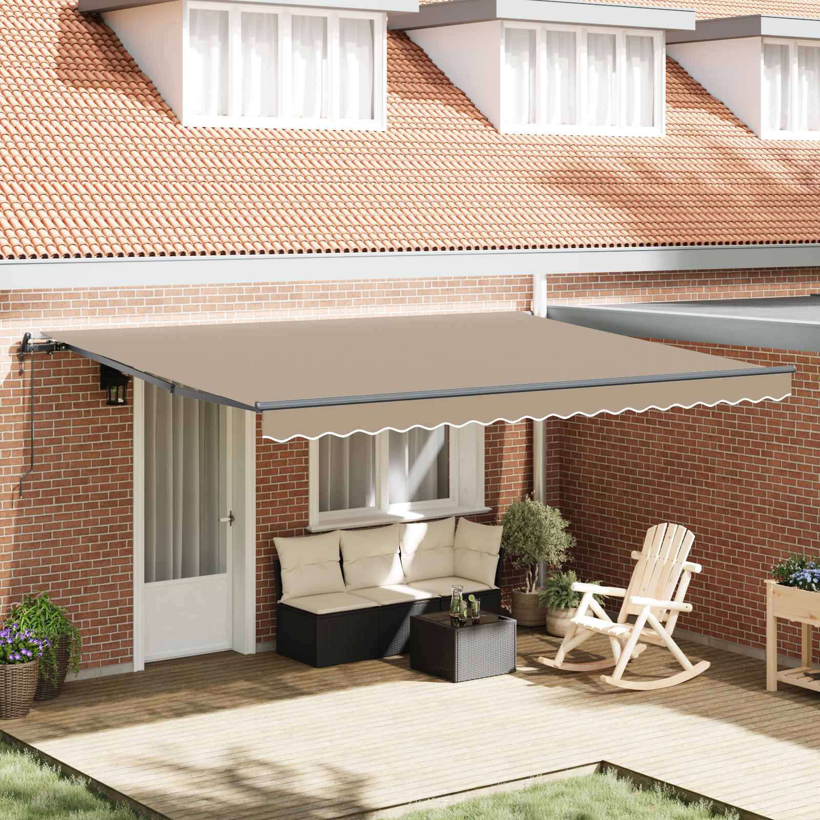 Toldo Retráctil Automático Gris