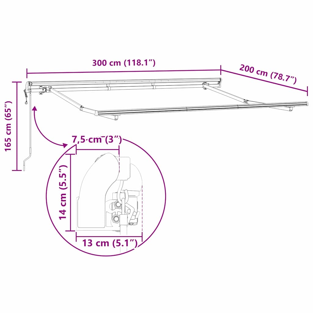 Estructura Del Toldo 3 X 2 M Metal