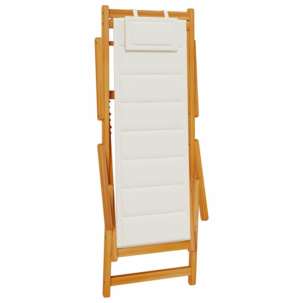 Silla De Playa Con Cojín 2 Pcs Marrón Madera De Acacia Sólida
