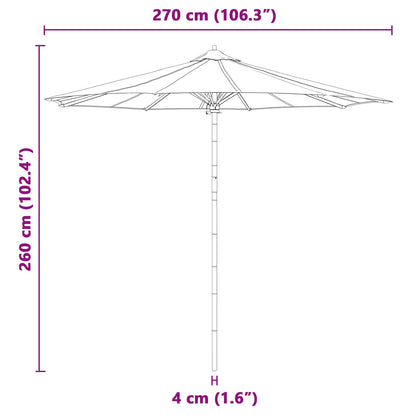 Sombrilla De Jardín Ø 270 X 260 Cm Bambú Redondo