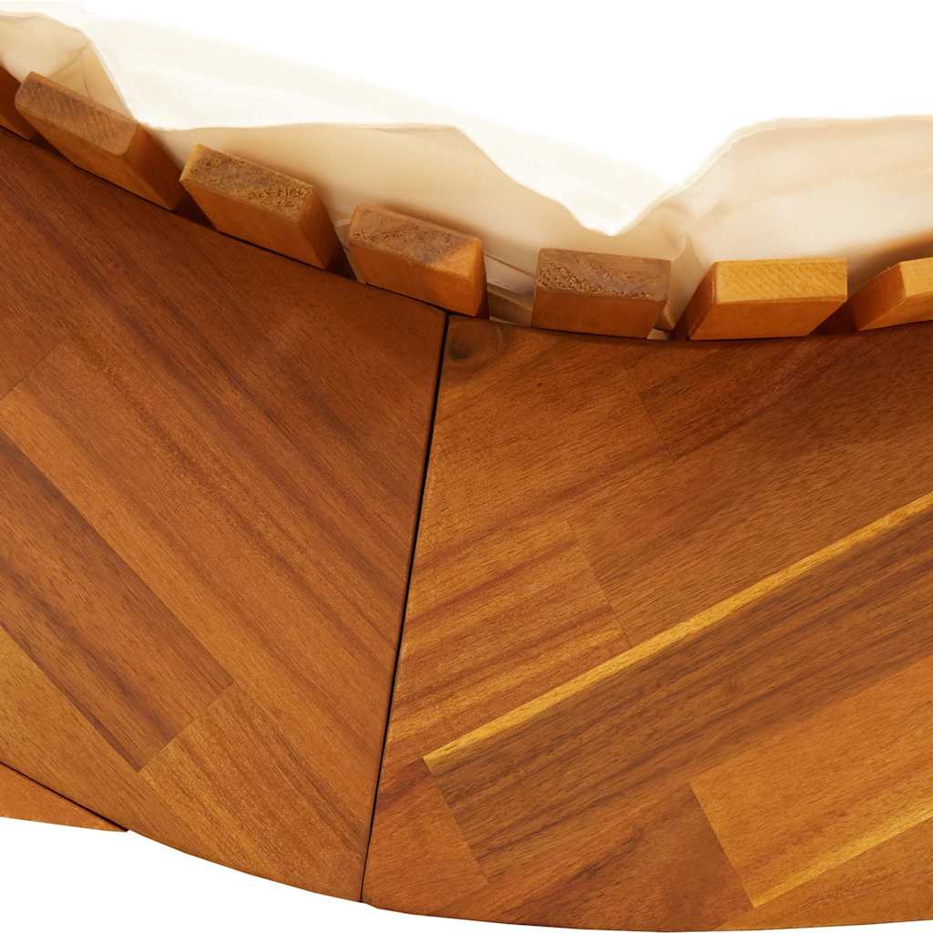 Tumbona Con Cojín 2 Pcs Marrón Madera De Acacia Sólida