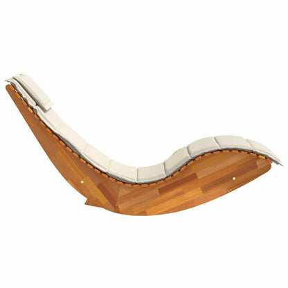 Tumbona Con Cojín 2 Pcs Marrón Madera De Acacia Sólida