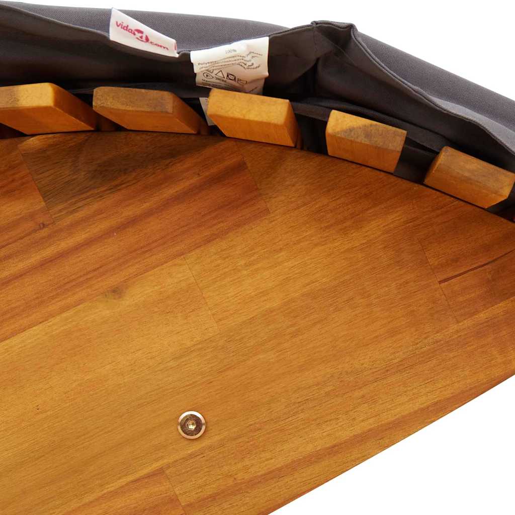 Tumbona Con Cojín 2 Pcs Marrón Madera De Acacia Sólida
