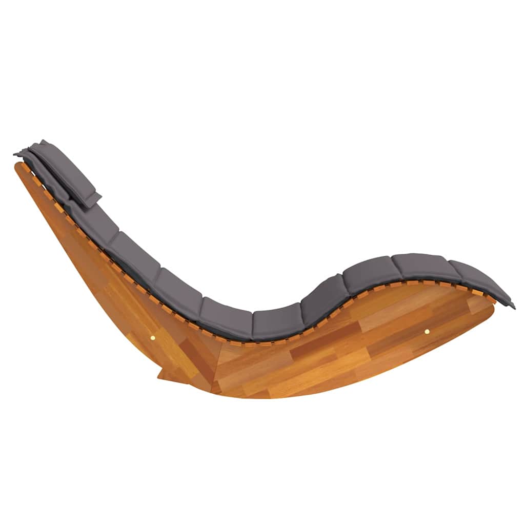 Tumbona Con Cojín 2 Pcs Marrón Madera De Acacia Sólida