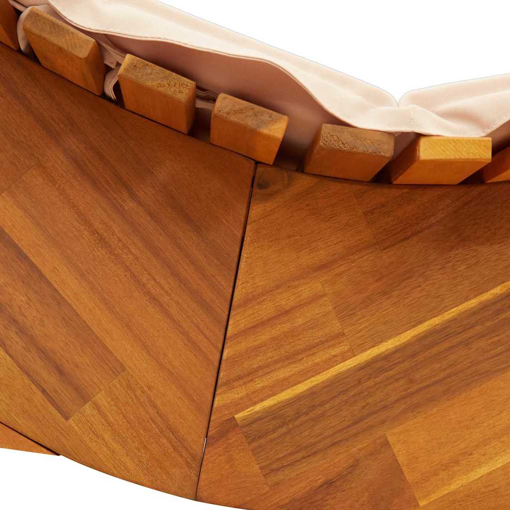 Tumbona Con Cojín 2 Pcs Marrón Madera De Acacia Sólida