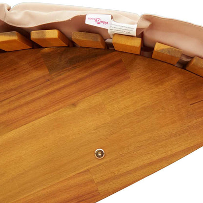Tumbona Con Cojín 2 Pcs Marrón Madera De Acacia Sólida