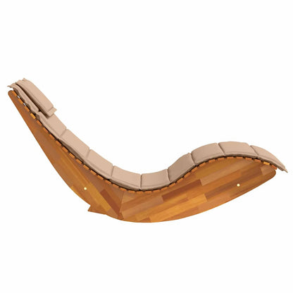 Tumbona Con Cojín 2 Pcs Marrón Madera De Acacia Sólida