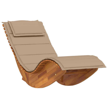 Tumbona Con Cojín 2 Pcs Marrón Madera De Acacia Sólida
