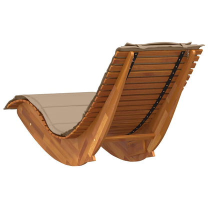 Tumbona Con Cojín 2 Pcs Marrón Madera De Acacia Sólida