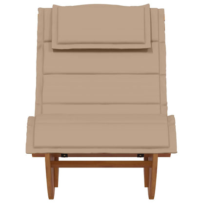 Tumbona Con Cojín 2 Pcs Marrón Madera De Acacia Sólida