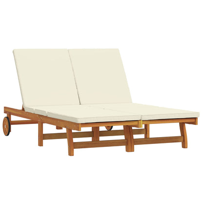 Tumbona Con Mesita Madera Maciza De Acacia