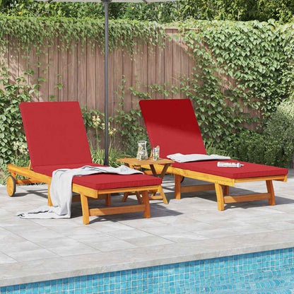 Tumbona Con Mesita Madera Maciza De Acacia