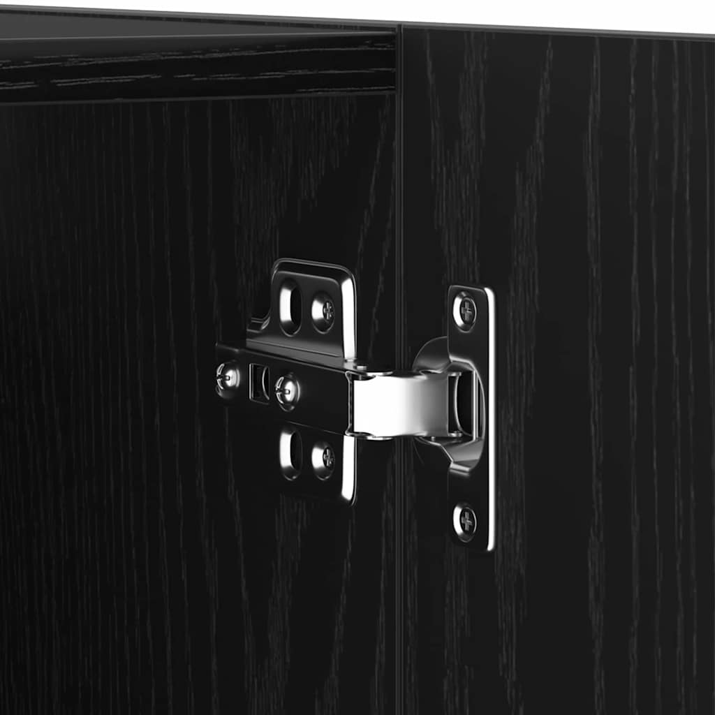 Conjunto De Mueble De Tv 4 Pcs Roble Negro Madera De Ingeniería