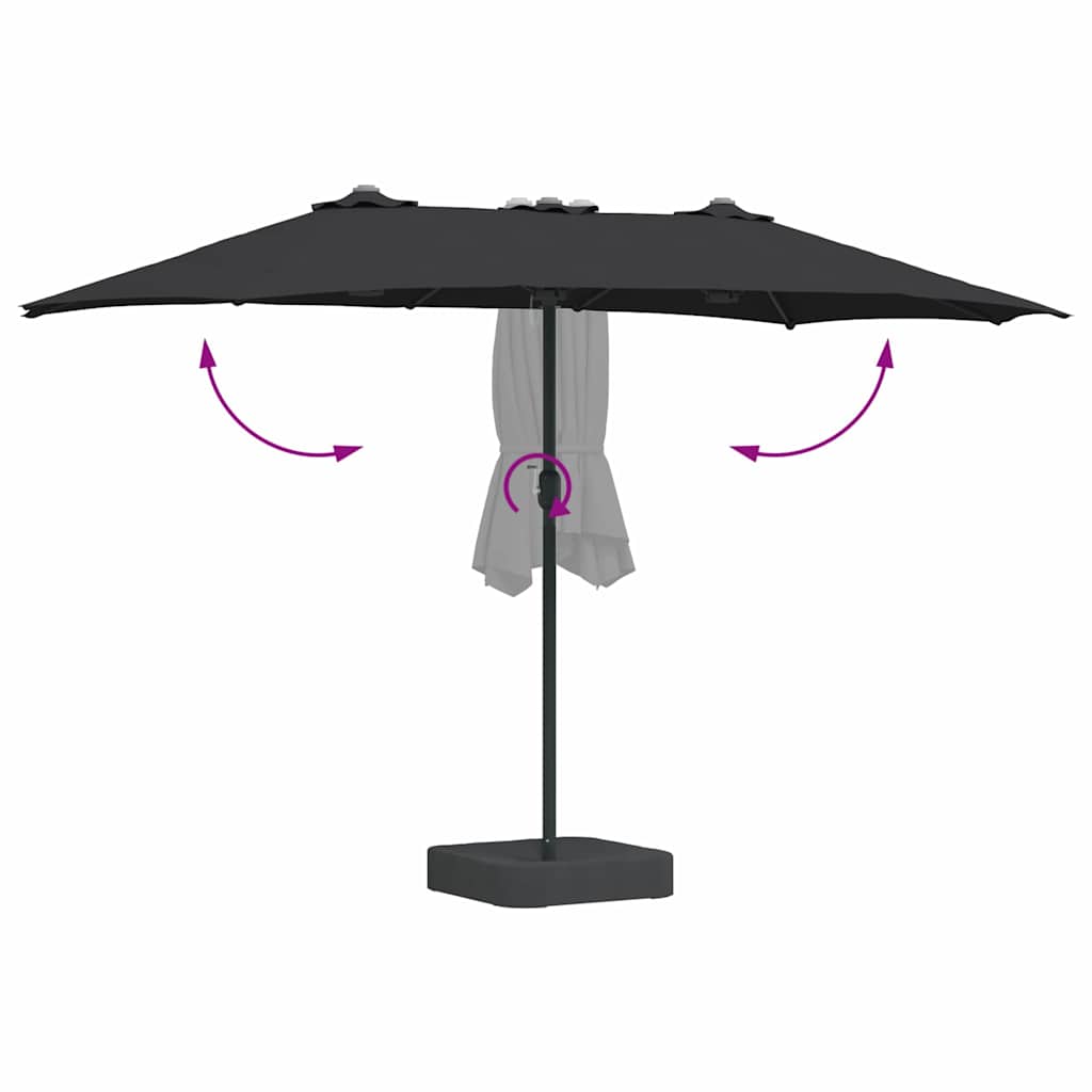 Sombrilla De Jardín 385 X 209 X 244 Cm Poliéster Y Acero