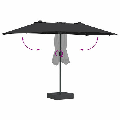 Sombrilla De Jardín 385 X 209 X 244 Cm Poliéster Y Acero