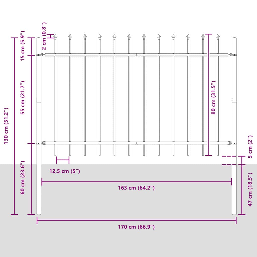 Valla De Jardín 2 Pcs 3,4 X 0,8 M