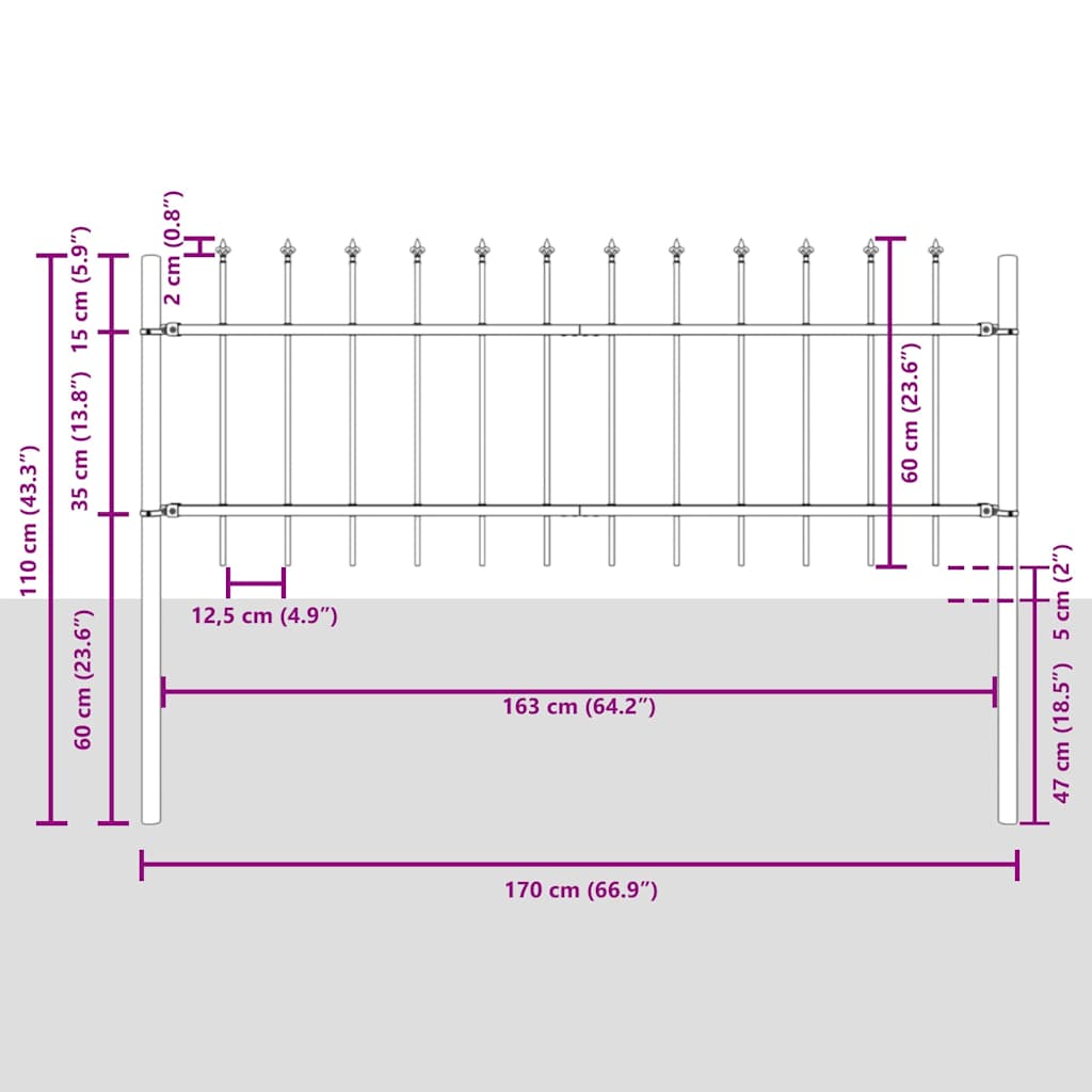 Valla De Jardín 3 Pcs 5,1 X 0,6 M