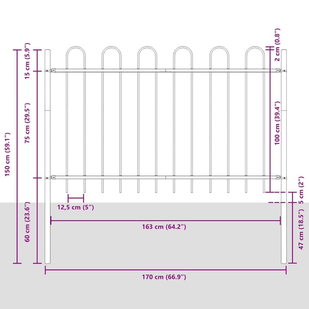 Valla De Jardín 3 Pcs 5,1 X 1 M