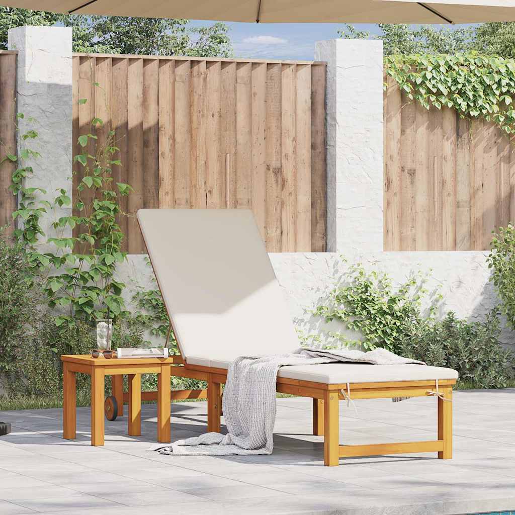 Tumbona Marrón 202 X 53 X 89 Cm Madera De Acacia Sólida