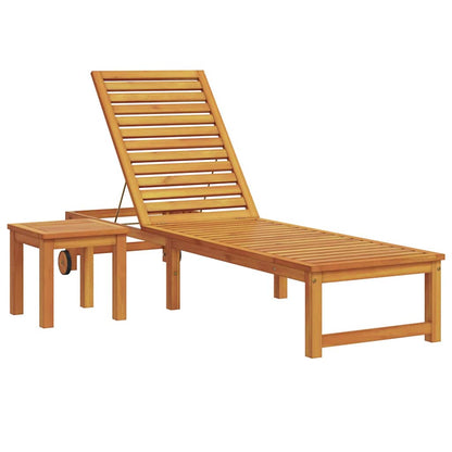 Tumbona Marrón 202 X 53 X 89 Cm Madera De Acacia Sólida