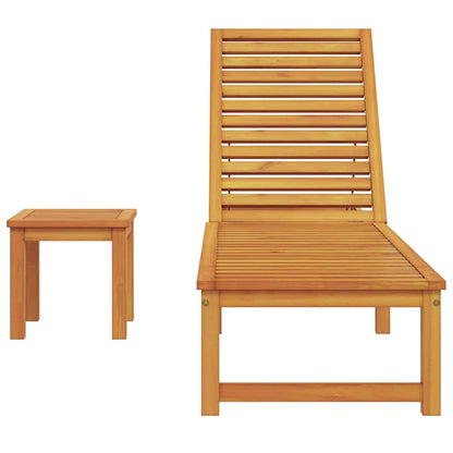 Tumbona Marrón 202 X 53 X 89 Cm Madera De Acacia Sólida
