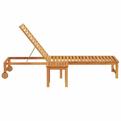 Tumbona Marrón 202 X 53 X 89 Cm Madera De Acacia Sólida