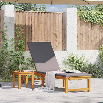 Tumbona Marrón 202 X 53 X 89 Cm Madera De Acacia Sólida