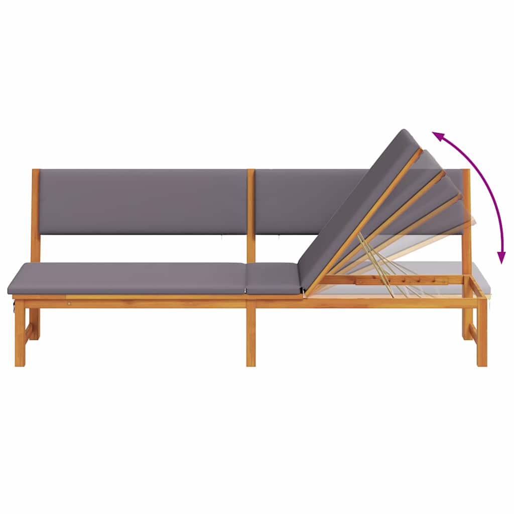 Tumbona Aceite Natural 200 X 57 X 75Cm Madera Maciza De Acacia