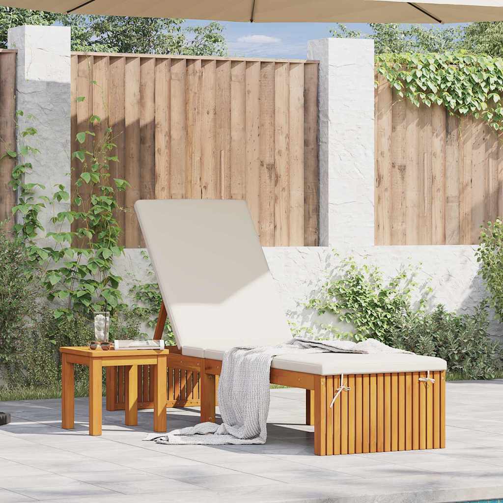 Tumbona Aceite Natural 200 X 55 X 94 Cm Madera Maciza De Acacia
