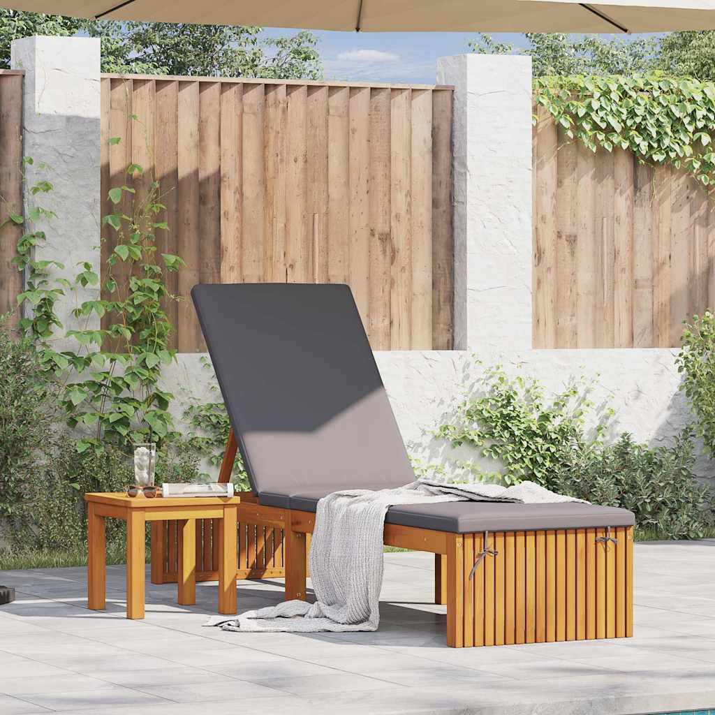 Tumbona Aceite Natural 200 X 55 X 94 Cm Madera Maciza De Acacia