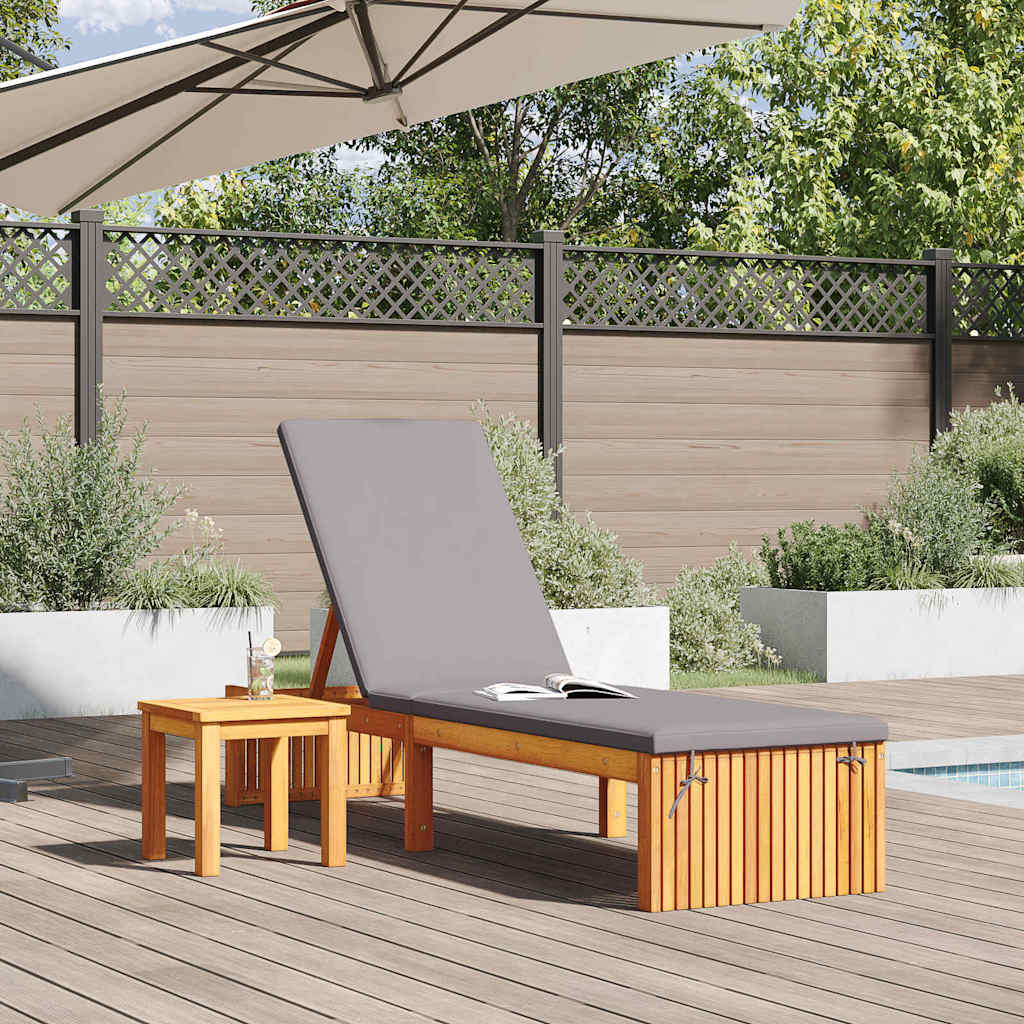 Tumbona Aceite Natural 200 X 55 X 94 Cm Madera Maciza De Acacia