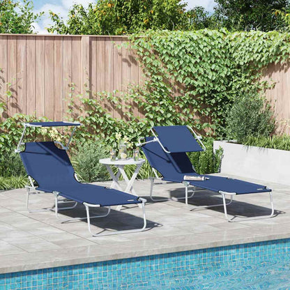 Tumbona Plegable Con Toldo De Acero Magenta