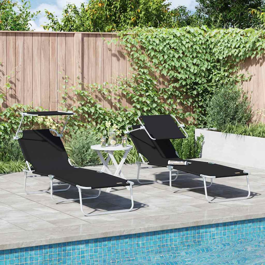 Tumbona Plegable Con Toldo De Acero Magenta