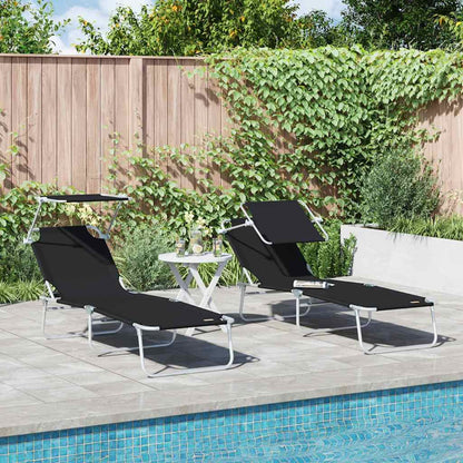 Tumbona Plegable Con Toldo De Acero Magenta