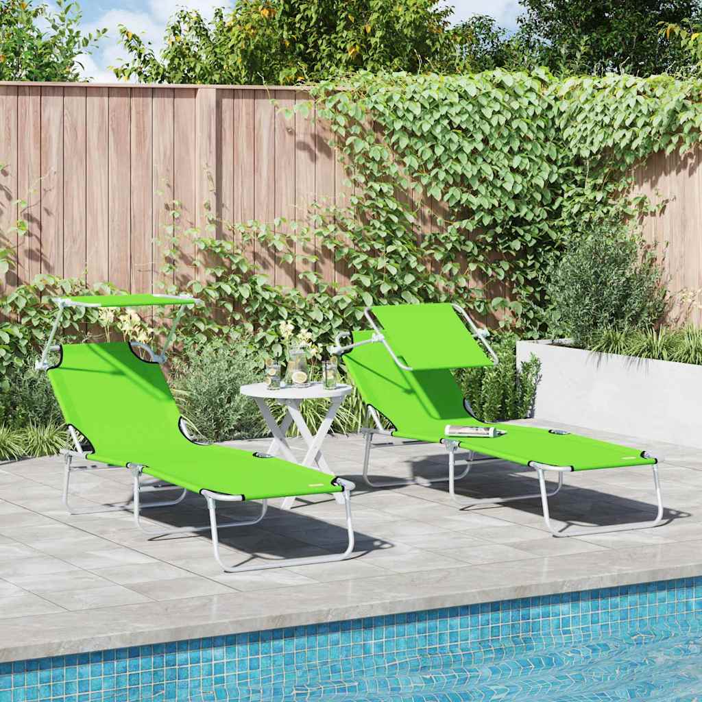 Tumbona Plegable Con Toldo De Acero Magenta