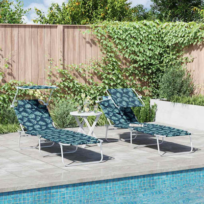 Tumbona Plegable Con Toldo De Acero Magenta